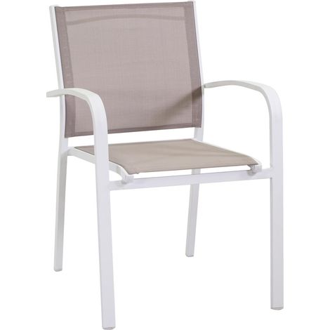 Sedia Impilabile in Alluminio Bianco - Dimensioni: 56 x 83,5 x 59,5 cm