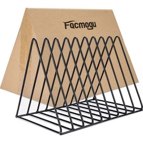 Support de rangement pour disques vinyles - 9 emplacements - Pour un bureau, une étagère Noir (1/4)