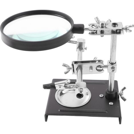 Station de soudage de bureau avec loupe, support à pince auxiliaire pour circuits imprimés de téléphones portables.