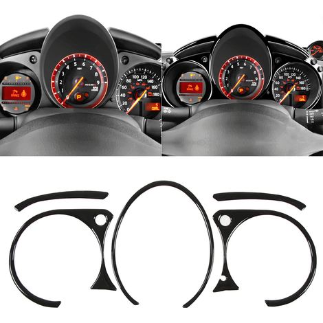 Armaturenbrettblende in Klavierlack-Optik für den Tachometer des NISSAN 370Z Z34 ab 2009 (geeignet für Links- und Rechtslenker) (1/5)