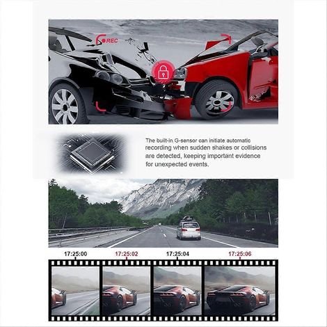 Taquímetro para coche con grabación cuádruple HD y visión nocturna. (1/5)