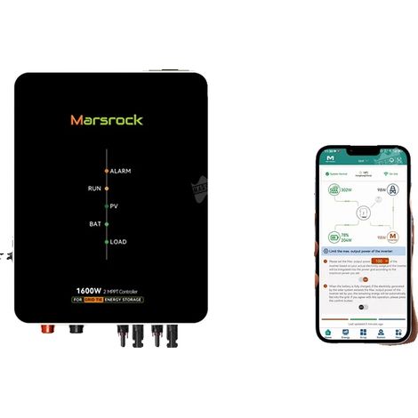Système de stockage d'énergie avec micro-onduleur, puissance d'entrée de 1,6 kW, tension maximale en circuit ouvert de 60 V, courant de charge maximal de 50 A, plage de tension de batterie de 10-60 V, (1/5)