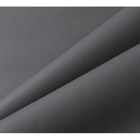 Simili Cuir Gris Foncé pour Revêtement et Décoration – 100 x 140 cm – Tissu Cuir Synthétique Souple pour Canapés, Chaises, Maison, Vêtements, Accessoires, Objets [Non adhésive]Gris Foncé (1/5)