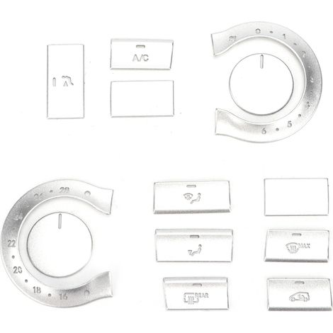 13 pièces garnitures de boutons de climatisation argentées de rechange pour Mercedes-Benz Classe A B CLA GLA (1/5)