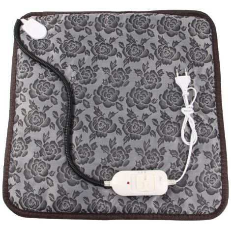 Coussin chauffant pour chats et chiens - motif floral, imperméable et réglable, avec bande anti-morsure - 45 x 45 cm (1/5)