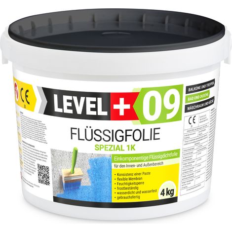 LEVEL+ Flüssigfolie Abdichtung Dichtfolie Flexibel L+09 - 4KG