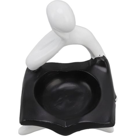 Bougeoir sculpté en résine, personnages abstraits innovants, porte-bougie, bougeoir décoratif pour lecteur de bibliothèque, livre noir (1/5)