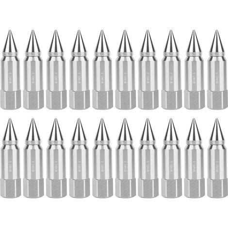 Ecrous De Roue Allongés - M14x1 5 - Siege Conique 60 Degres - Aluminium 7075 - Pour Jantes En Alu - Lot De 20 (1/5)