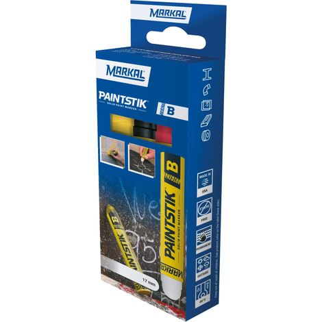 Markal B Paintstik Retail Pack - Pennarelli per pittura x3 (1 giallo + 1 rosso + 1 nero) (1/5)