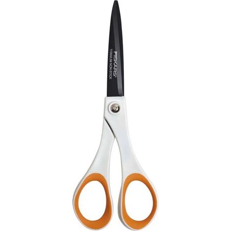 Fiskars Titanium Antihaft-Schneider weiß und orange 18 cm