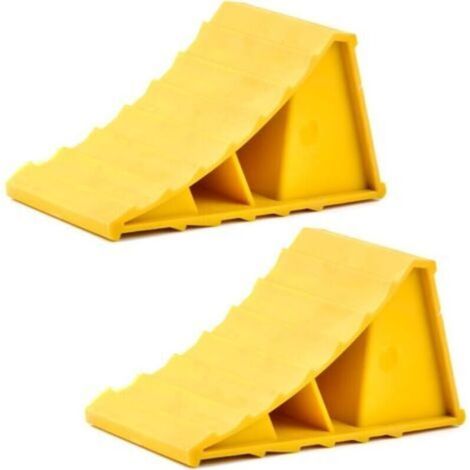 Cale De Roue - Plastique Haute Résistance - Pour Voiture Caravane Camping-Car Moto Van À Chevaux - 16 x 10 x 10 cm - 2 Pièces (1/4)