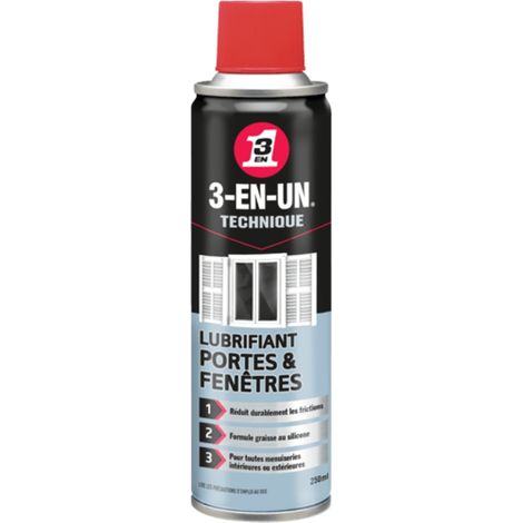 Wd40 Company – Lubrifiant silicone 3-EN-1 pour portes et fenêtres – Aérosol 250 ml – Dégrippant et lubrifiant pour mécanismes – Protection contre l'humidité (1/10)