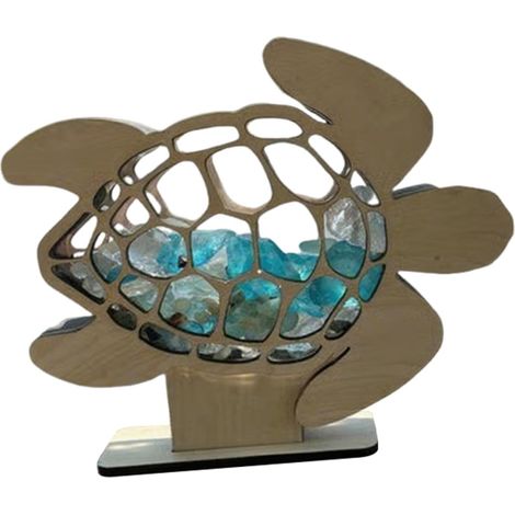 Aufbewahrungsbox aus Meeresglas in Schildkrötenform, dekorative Muschelbox aus Holz, ideal für maritime Raumgestaltung, Tisch, Regal, Fensterbank, Zuhause, Arbeitsplatz, klein, groß (1/5)
