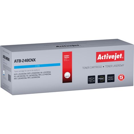 Toner Activejet ATB-248CNX pour imprimantes Brother  compatible avec Brother TN248XLC  qualité supérieure  2 300 pages  bleu.