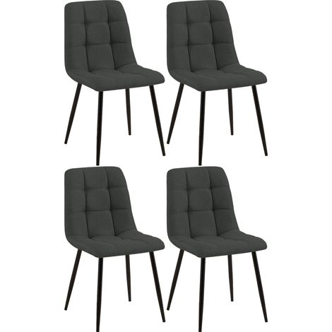4er Set Esszimmerstuhl Tilde dunkelgrau Stoff (1/5)