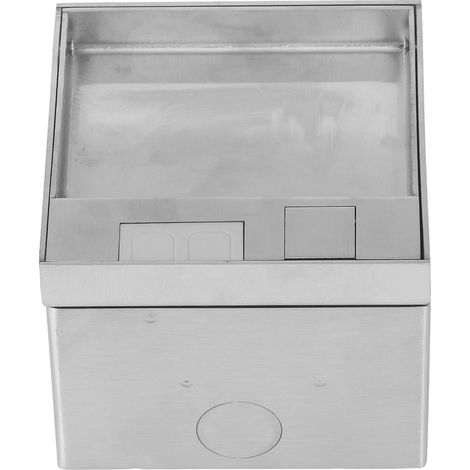 Prise de sol encastrée dissimulée, style marbre, acier inoxydable, pour sol plat, prise universelle à deux et trois trous, 250 V (1/5)
