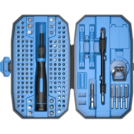 (Blau) 152-in-1 Präzisionsschraubendreher-Set, Mini-Werkzeugset, magnetisches Reparaturwerkzeug mit Torx-Dreieckbits usw. für iPhones (1/4)
