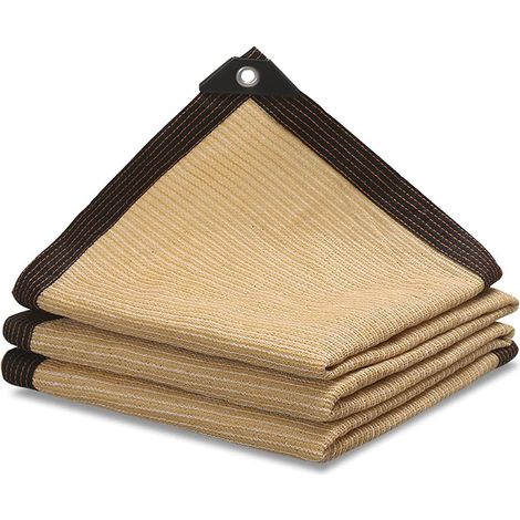 Filet d'ombrage beige d'extérieur pour terrasse et serre, toile de protection solaire 2 x 4 m (1/5)