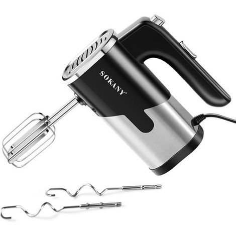 (Noir)Batteur Electrique Cuisine, Batteur Électrique Ultra Puissant de 800W, 5 Vitesses et Turbo, 2 Batteurs et 2 Crochets Pétrisseurs (1/5)