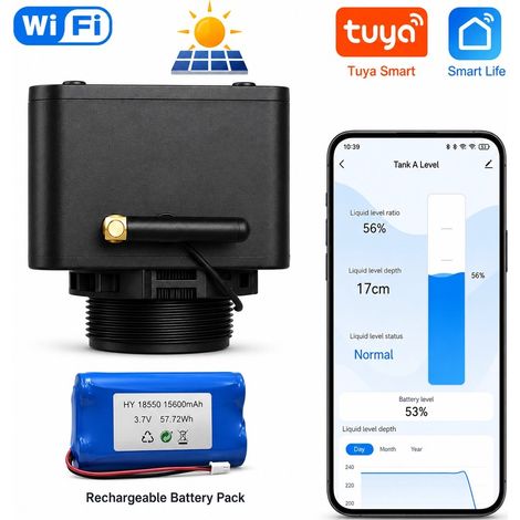 Tuya Misuratore Livello Liquidi Smart WiFi per Serbatoio con Pannello Solare (1/5)