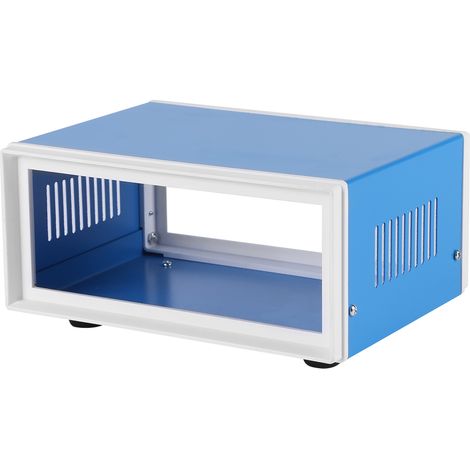 Boîtier métallique bleu 170 x 130 x 80 mm pour projets de bricolage (1/5)