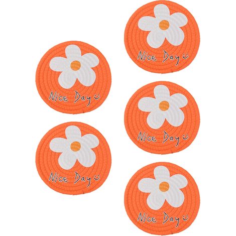 Tapis De Table Rond - Résistant À La Chaleur Et Antidérapant - Pour Cuisine Jardin Et Fêtes - Lot De 5 (1/5)