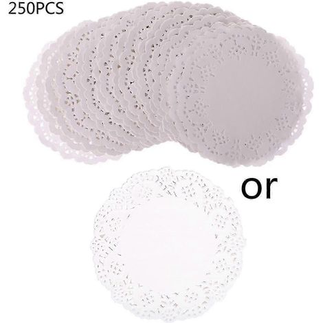 200 sous-verres ronds en papier dentelle blanche, pour emballage de gâteaux, vaisselle de mariage (1/5)
