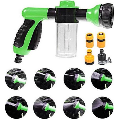 Green Foam Sprayer Garden Water Hose Foam Nozzle Soap Dispenser Gun for Car Wash Pets Shower Plants (1/5)