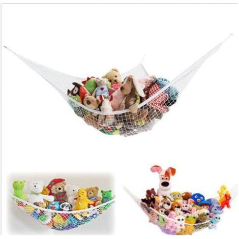 1 Pièce Range Peluche Filet Rangement Jouet Hamac pour Jouets en Peluche Hamac d'angle de Jeu en Maille Filet de Rangement pour Chambre de bébé/enfant - À suspendre au mur(180×120×120cm) (1/5)