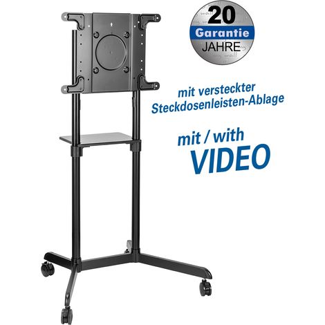 Sockel für interaktive Bildschirme für Bildschirme 37" - 70" (94 - 178 cm), Lasten bis 70 kg, fahrbar mit feststellbaren Rädern,  Schüttgut - Paketversand nur national möglich 