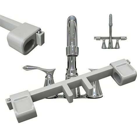 Tragbarer, kreativer Doppelwaschbecken-Armaturengriff mit Verriegelung – Weiß
