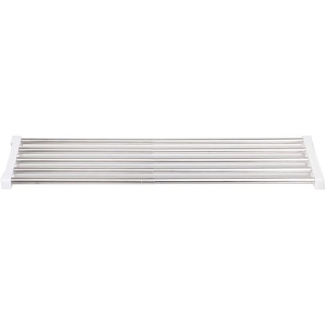 Expandable Closet Storage Rack 25‑40cm Adjustable 24cm Wide Stainless Steel Nail Free Installation Closet Tension Shelf for Cabinet Dormitories