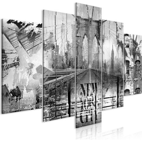 Immagine - Collage di New York City (5 pezzi) in bianco e nero (1/4)