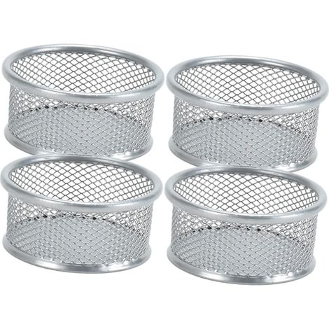 Organizador de clips para papel - Organizador de escritorio - Paquete de 4 - Plateado (1/3)