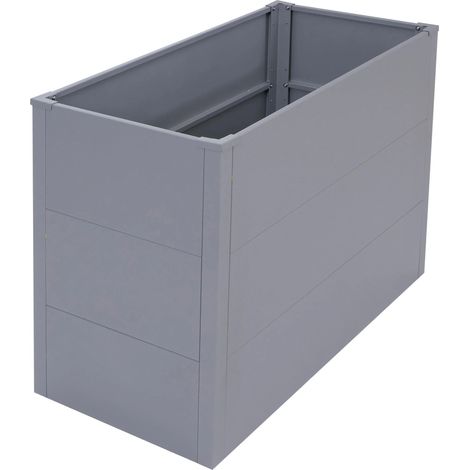 Fioriera rialzata per ortaggi 100 cm 340 L acciaio zincato verniciato a polvere grigio 040008900