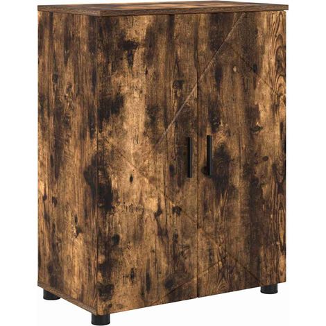 Gabinete de Baño con puerta Roble ahumado 60 x 35 x 80 cm vidaXL