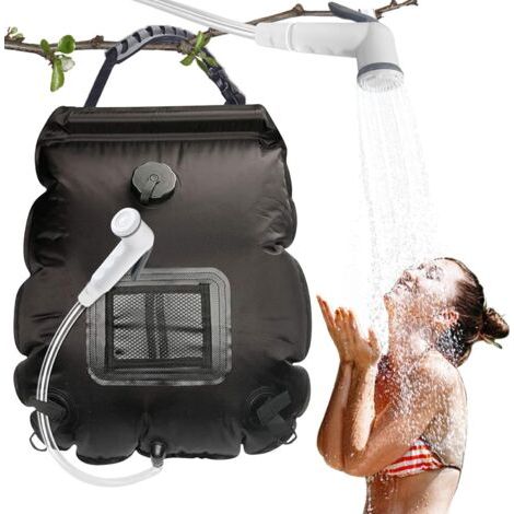 Sac de Douche Solaire Camping,20L Douche de Voyage avec Pomme de Douche,Solaire Sac de Douche,Pliant Extérieur pour Douche,Température 40 °C avec Commutable Tête de Douche,pour Randonnée Escalade (1/5)