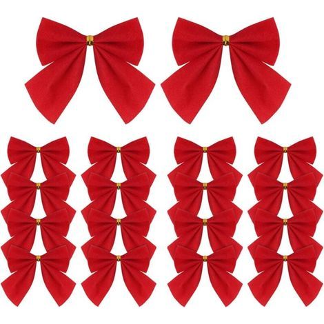 Packung mit 120 kleinen roten Schleifen aus Schleifenband für Weihnachtsbäume, Kränze und Geschenkdekorationen, 5,5 cm (1/5)