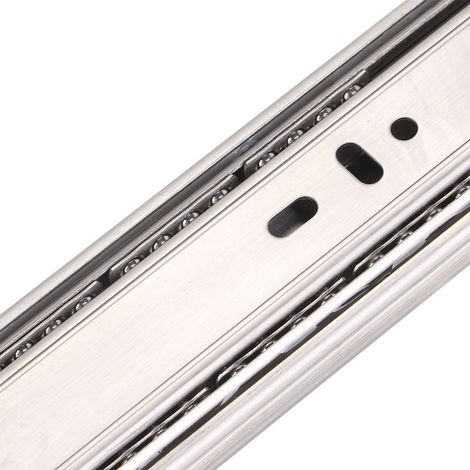 Rail Coulissant 3 Sections Acier Inoxydable 12"-18" pour Meubles (Sans Amortissement) (1/5)