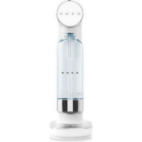 Smeg – Machine à soda manuelle – Gazéifie l'eau – Bouteille Tritan™ Renew sans BPA – Design compact et élégant – SKC01WHM