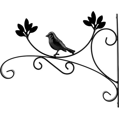 LYCXAMES Pflanzenhaken aus Eisen, zur Wandmontage, Pflanzenhänger aus Eisen, Blumentopfhaken für Zuhause, Terrasse, Rasen, Gartendekoration, Vogelfutterspender (1/5)