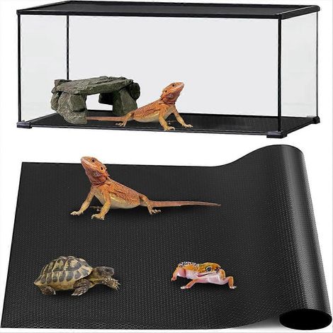 Reptile tapis pour Leopard Gecko 18x72 pouce noir (1/5)