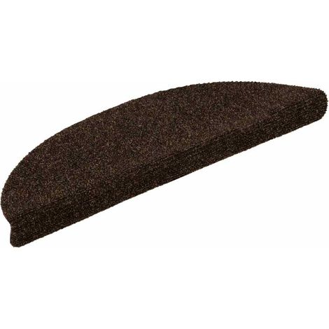 Maison Exclusive - Tappetini per scale autoadesivi 10 pz 56x17x3 cm Marrone Semicircolari (1/5)