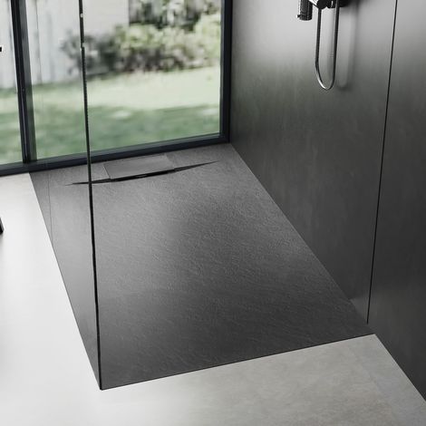 REA DUSCHTASSE BAZALT BLACK 80X120 (1/5)