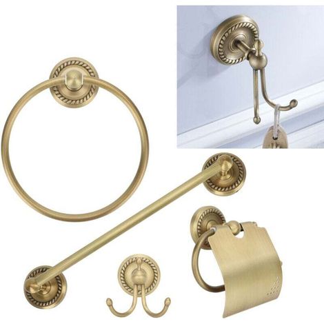 Porte-serviettes en cuivre de Style rétro, étagère de rangement, étagère de salle de bain, décoration de la maison.. (1/4)