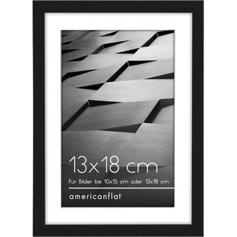 Cadre photo fin noir 13 x 18 cm avec tapis et 13 x 18 cm sans tapis - Formats horizontaux et verticaux pour mur et dessus de table (1/5)