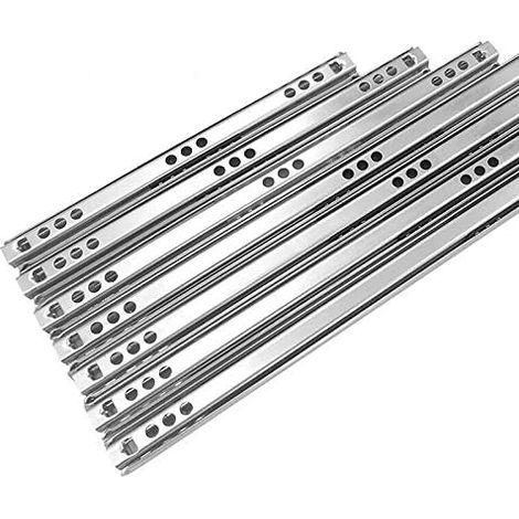 1 Paire Glissières pour Tiroirs à Roulement à Billes,Glissières de Tiroir en Métal à Roulement à Billes pour Tiroir de Meubles Profondeur 17mm Longueur 400mm (1/5)