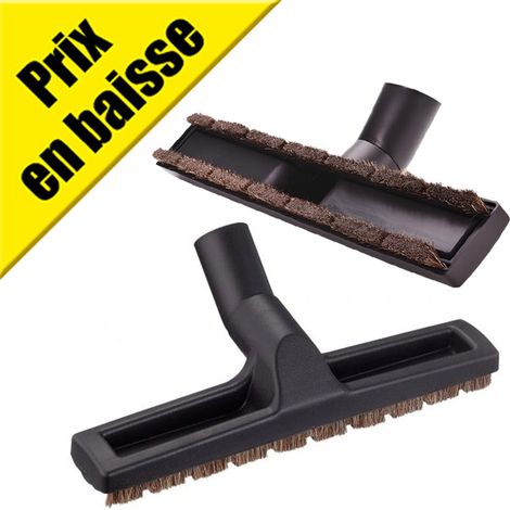 Brosse parquet et sols durs en crin naturel à roulettes 300 mm (1/5)