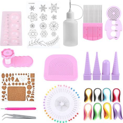 DIY-Papierquilling-Set mit Kerbwerkzeug, Streifen und Zange für dekorative Bastelarbeiten