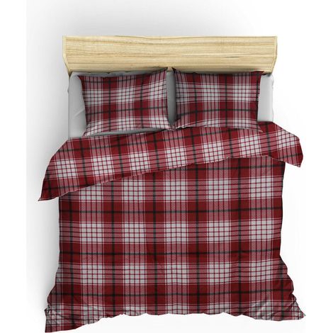 Funda nórdica, funda nórdica, ropa de cama Set Rojo Blanco (1/5)
